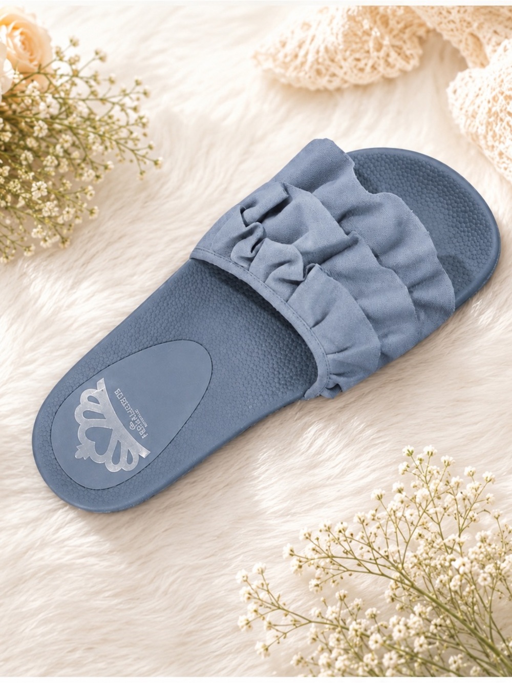 Fergalicious Powder Blue Flutter Slides - Picture 5 of 8